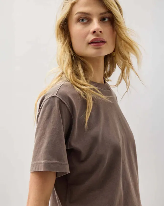 RELAXED SHORT SLEEVE CROP TEE MOLE