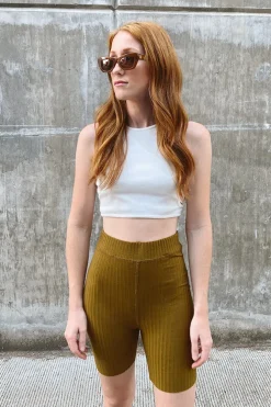 RIBBED BIKE SHORTS