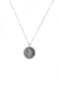 ROSE COIN NECKLACE SILVER