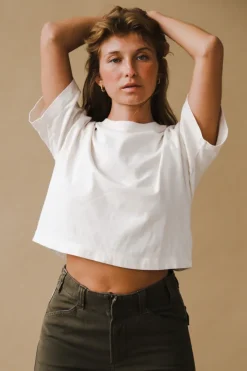 SHORT SLEEVE CROP TEE BONE