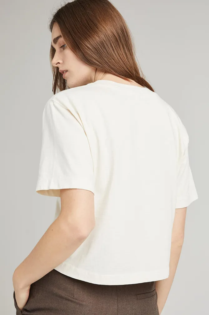 SHORT SLEEVE CROP TEE BONE