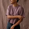 SHORT SLEEVE CROP TEE PLUM SMOKE