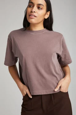 SHORT SLEEVE CROP TEE PLUM SMOKE