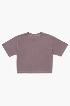 SHORT SLEEVE CROP TEE PLUM SMOKE