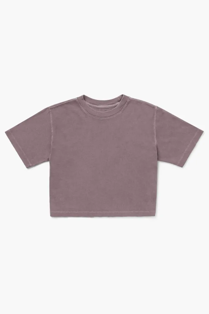 SHORT SLEEVE CROP TEE PLUM SMOKE