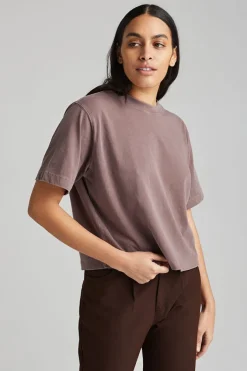SHORT SLEEVE CROP TEE PLUM SMOKE