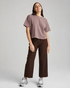 SHORT SLEEVE CROP TEE PLUM SMOKE