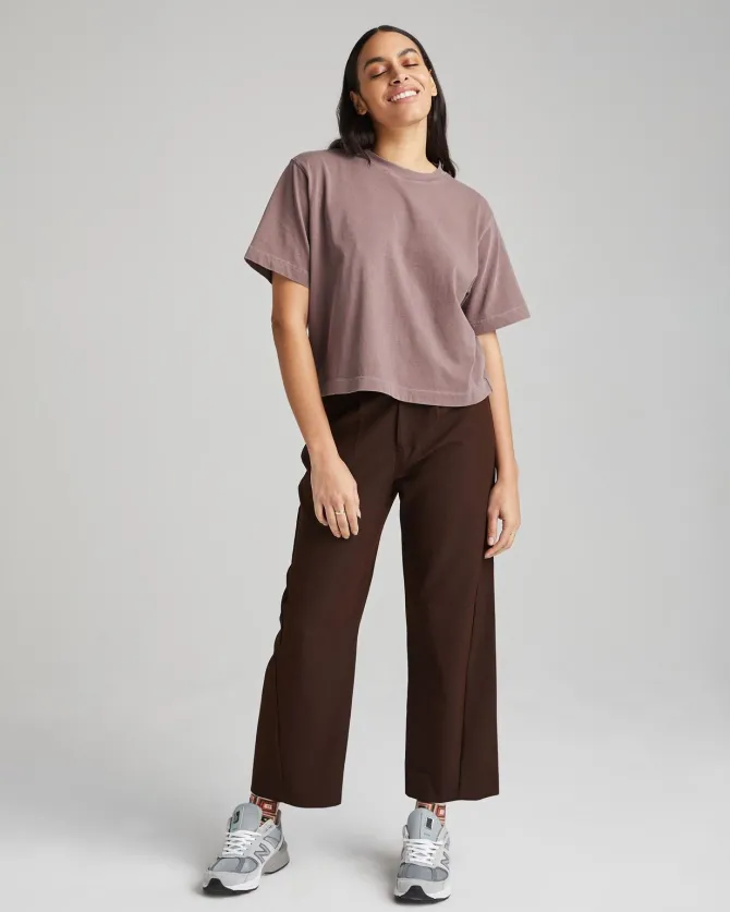 SHORT SLEEVE CROP TEE PLUM SMOKE