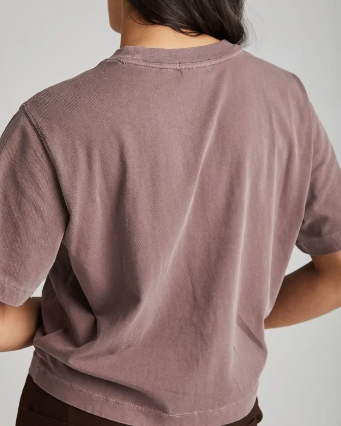 SHORT SLEEVE CROP TEE PLUM SMOKE