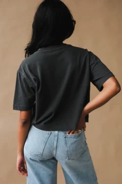 SHORT SLEEVE CROP TEE STRETCH LIMO