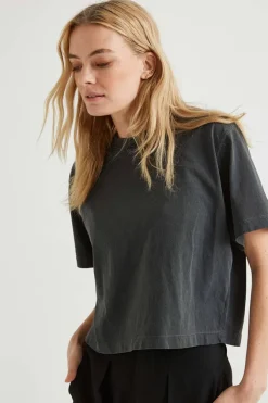 SHORT SLEEVE CROP TEE STRETCH LIMO