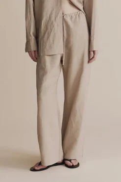 SILK LINEN DRAWSTRING PANTS