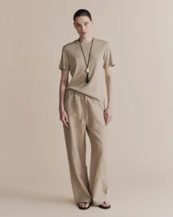 SILK LINEN DRAWSTRING PANTS