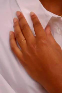 SMOOTH THIN STACKING RING GOLD