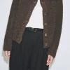 SPREAD COLLAR BOUCLE CARDIGAN
