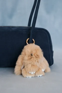 TAN LONG EARED BUNNY BAG CHARM
