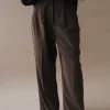 THIN CORDUROY WIDE LEG PANTS