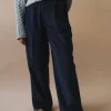 THIN CORDUROY WIDE LEG PANTS