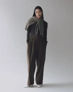 THIN CORDUROY WIDE LEG PANTS