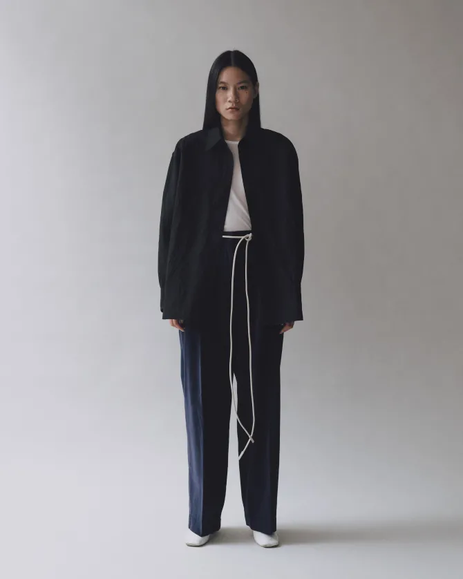 THIN CORDUROY WIDE LEG PANTS