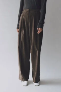 THIN CORDUROY WIDE LEG PANTS