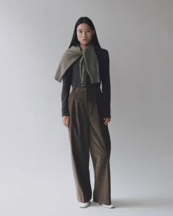 THIN CORDUROY WIDE LEG PANTS