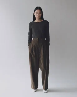 THIN CORDUROY WIDE LEG PANTS