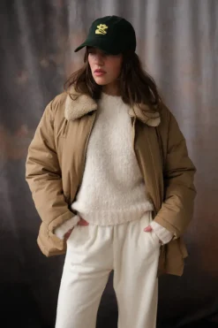UNISEX COLLARED GOOSE DOWN HALF JACKET