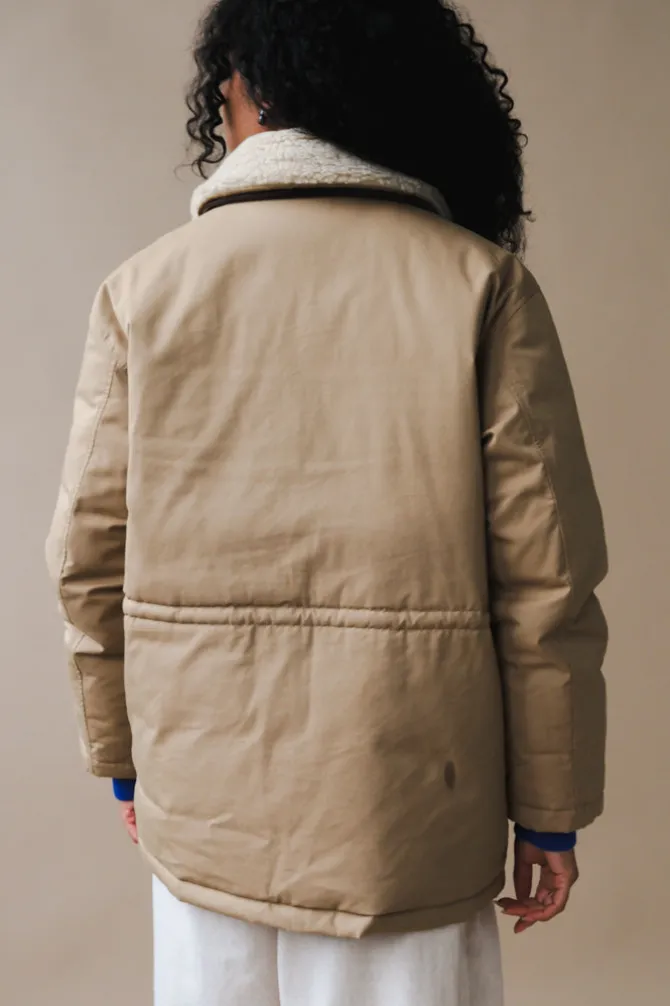UNISEX COLLARED GOOSE DOWN HALF JACKET