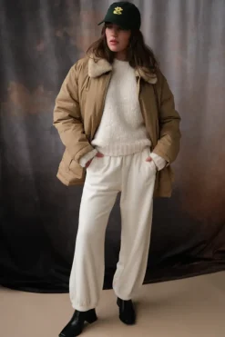 UNISEX COLLARED GOOSE DOWN HALF JACKET