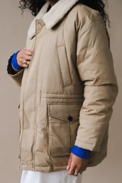 UNISEX COLLARED GOOSE DOWN HALF JACKET