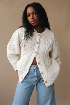 UNISEX FISHERMAN KNIT CARDIGAN