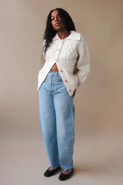 UNISEX FISHERMAN KNIT CARDIGAN