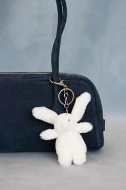 WHITE BUNNY BAG CHARM
