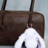 WHITE LONG EARED BUNNY BAG CHARM