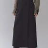 WOOL BLEND MAXI WRAP SKIRT