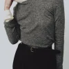 WOOL TENCEL CREW NECK TOP