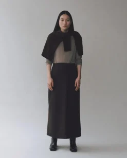 WOOL TENCEL CREW NECK TOP