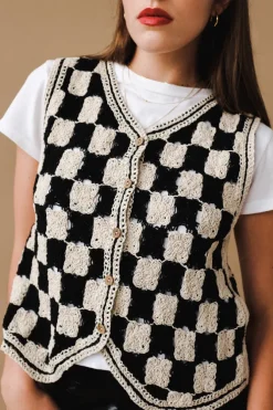 ZANNA KNIT VEST BLACK