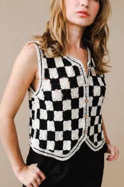 ZANNA KNIT VEST BLACK