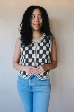 ZANNA KNIT VEST BROWN